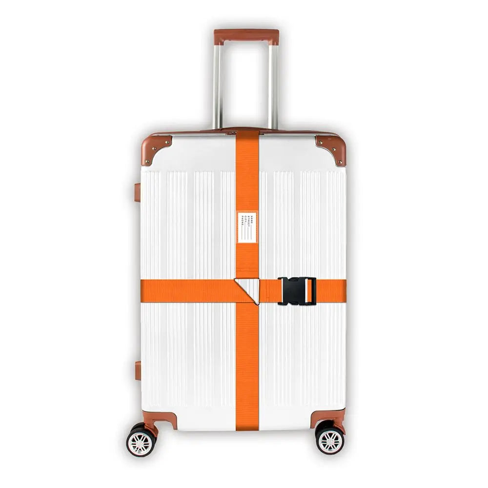 Rainbow Suitcase Belts Name Sticker Travel Suitcase Accessories Packing Belt Baggage Belts Luggage Buckle Strap Quake orange