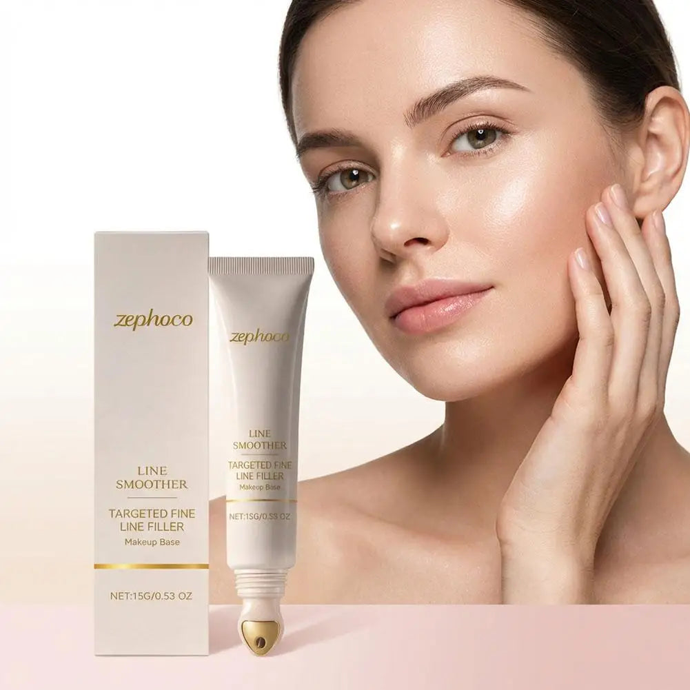 Instant Wrinkle Filler & Pore Eraser Makeup Primer Smooth Skin Base Cream with Rollerball Applicator for Face Eye Fine Lines Quake
