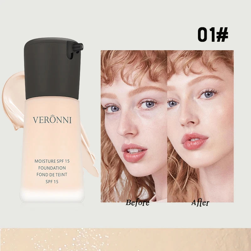 Matte Liquid Foundation Oil Control Concealer BB Cream Waterproof Lasting Full Coverage Natural Face Base Professional Makeup Quake 01