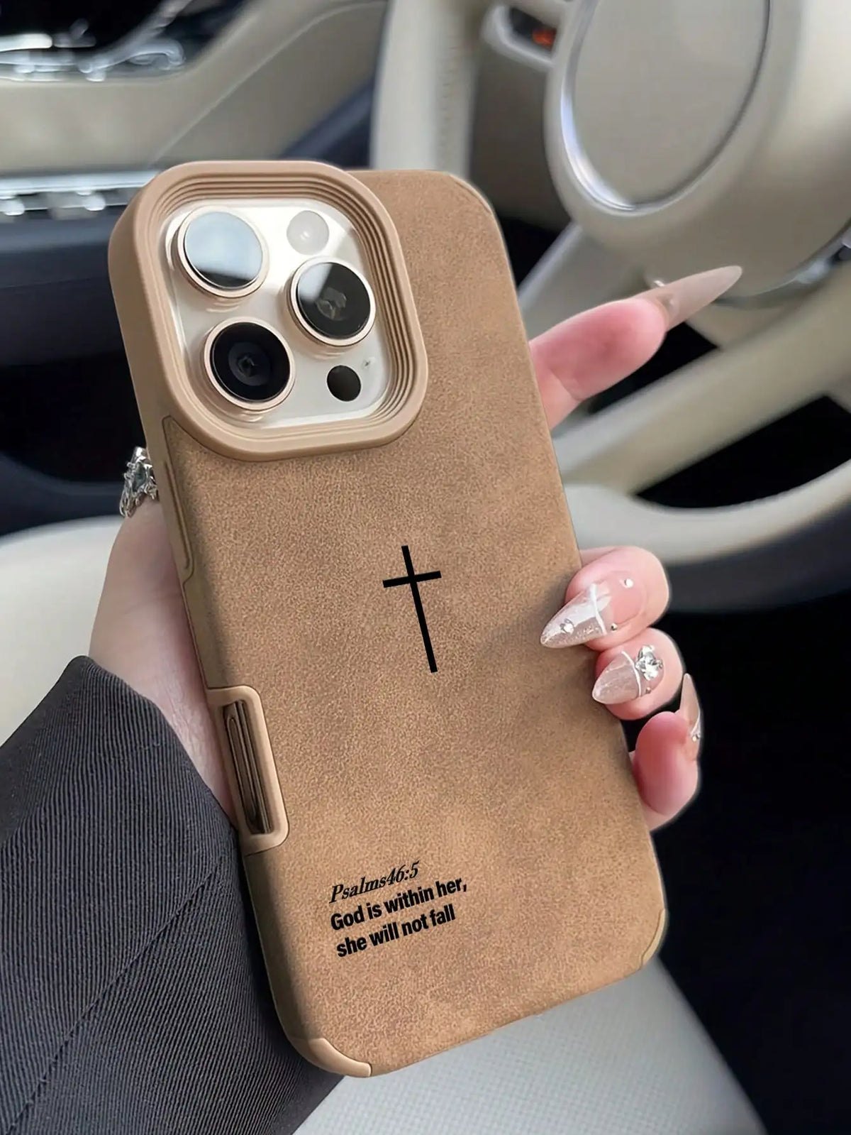Retro Bible Verse Phone Case Minimalist Religious Style Cross Christian Cool Phone Case Christian Gift for Girlfriend/Boyfriend Quake 1PC iPhone17 Pro Max