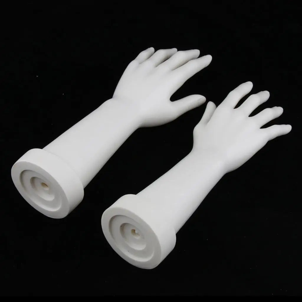 Women’s Hand Display Mannequin Pair Stable Base White Plastic for Bracelets Rings Watches Boutique Quake