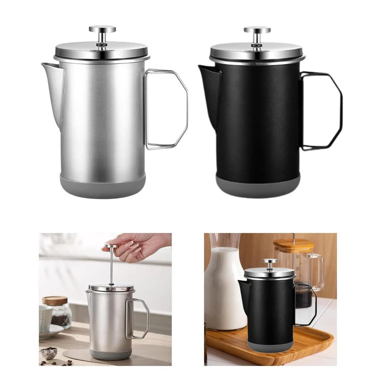 French Pressing Coffee Pot 1000ml Thickened for Kitchen Cafe Outdoor Camping Quake