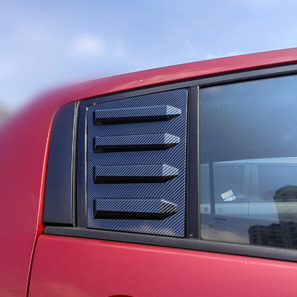 For Tiida 2005-2010 Versa 2007-2012 Hatchback Car Rear Louver Window Side Shutter Cover Trim Sticker Vent Scoop ABS Carbon Fiber Quake