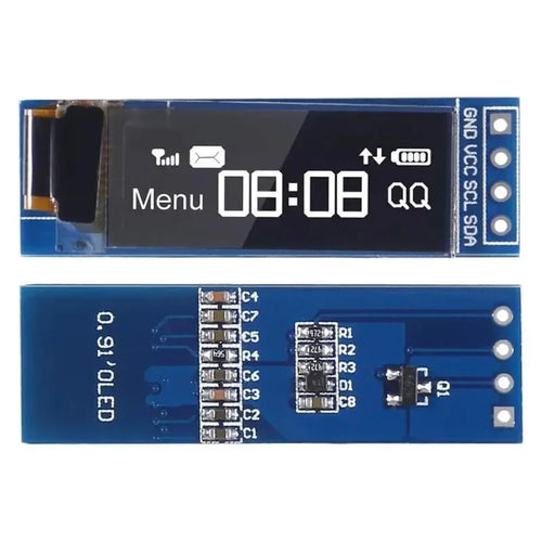 I2C- OLED Display Module 0.91 Inch I2C -SSD1306 -OLED Display Module White / BLUE I2C OLED Screen Driver DC 3.3V~5V for Arduino Quake