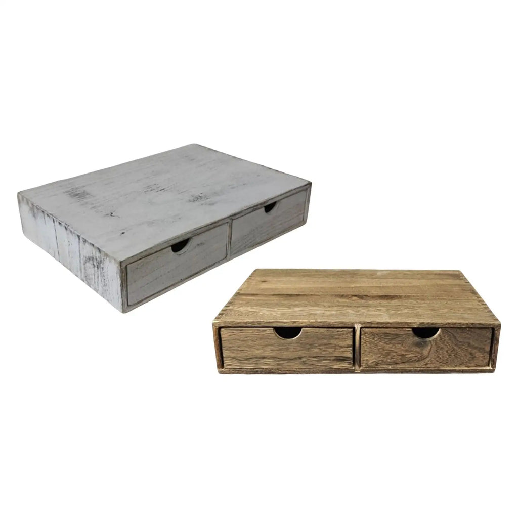 Coffee Pod Holder 2 Drawers Coffee Maker Machine Stand for Capsules Vintage Wooden Organizer for Office Coffee Accessories Quake