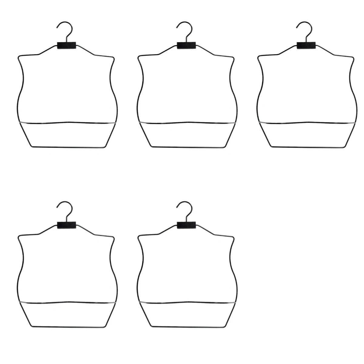 5pcs Metal Sports Bra Hanger Rotatable Multifunctional Swimsuit Hanging Rack Wardrobe Closet Storage Organizer Commercial Use Quake 5pcs-black