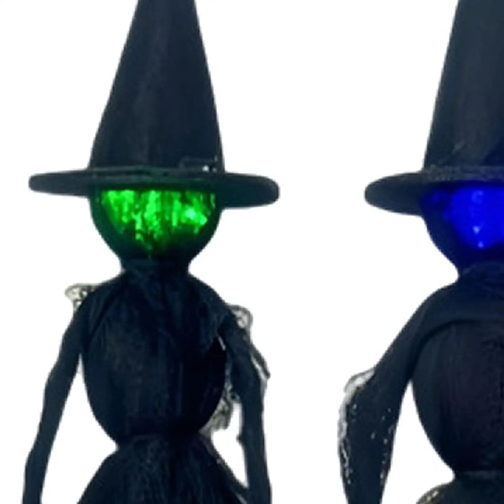 Primitive Witch Figurines Lighted Statues Handcraft Creative Craft Sculptures Halloween Decor for Party Shelf Mantel Indoor Quake