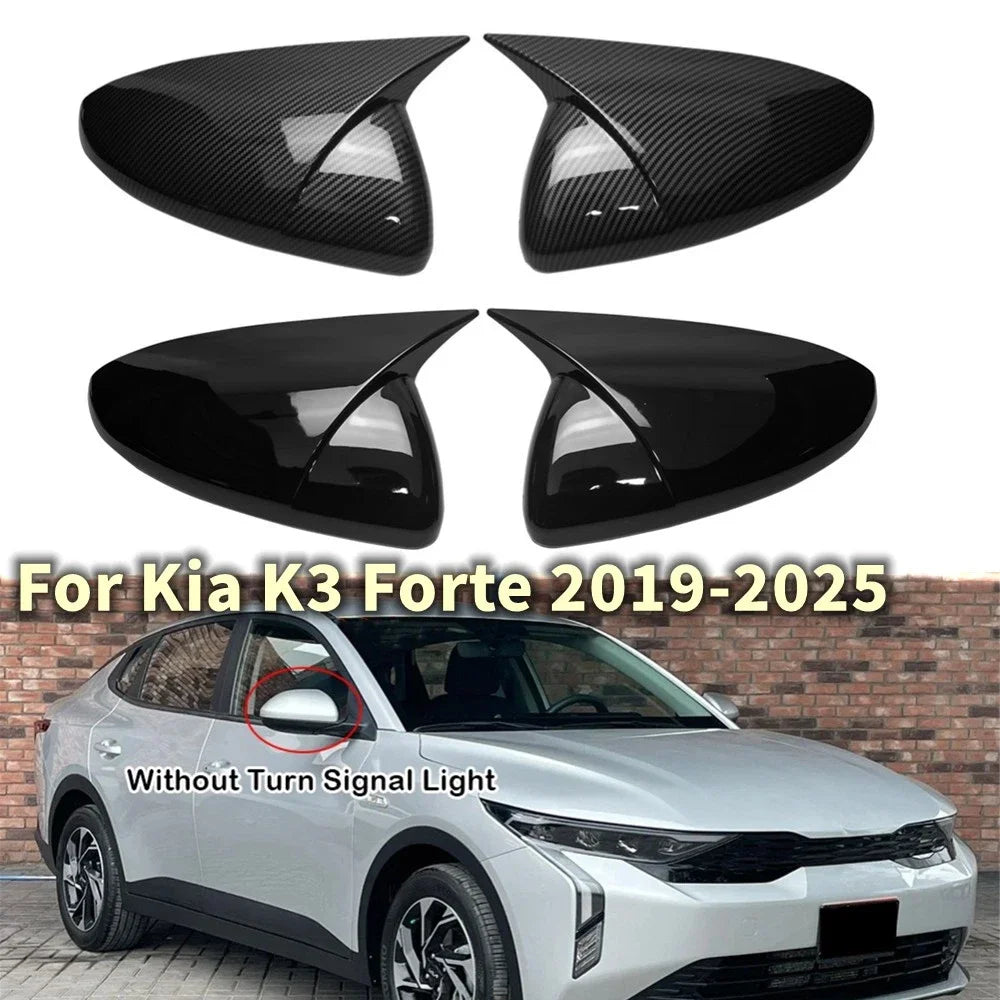 For Kia K3 Forte 2019-2025 2x Car Sticker Rearview Side Mirror Cover Wing Cap Exterior Case Trim Accessories Vehicle Decoration Quake