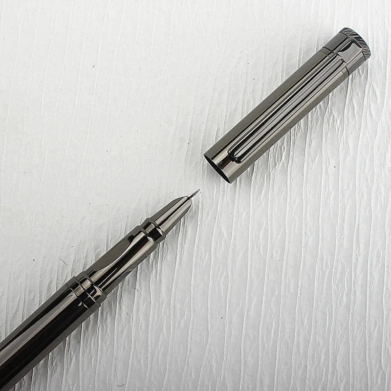 Luxury Quality Fashion Metal Gray Fountain Pen Financial Office Student School Stationery Supplies Ink Pens Quake