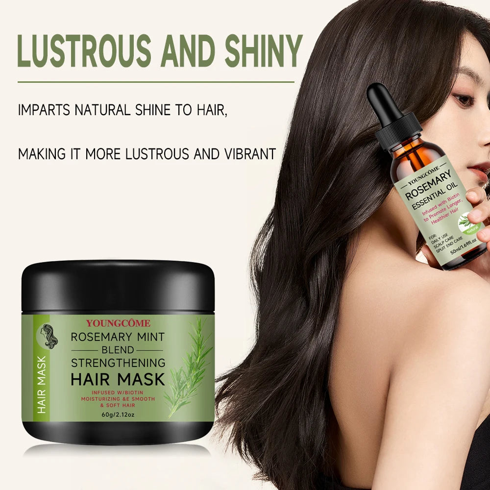 YOUNGCOME Rosemary Serum Conditioner for Hair Repair Mask Nourish Scalp Treatment Rosemary Essential Oil for Hair Care Shampoo Quake