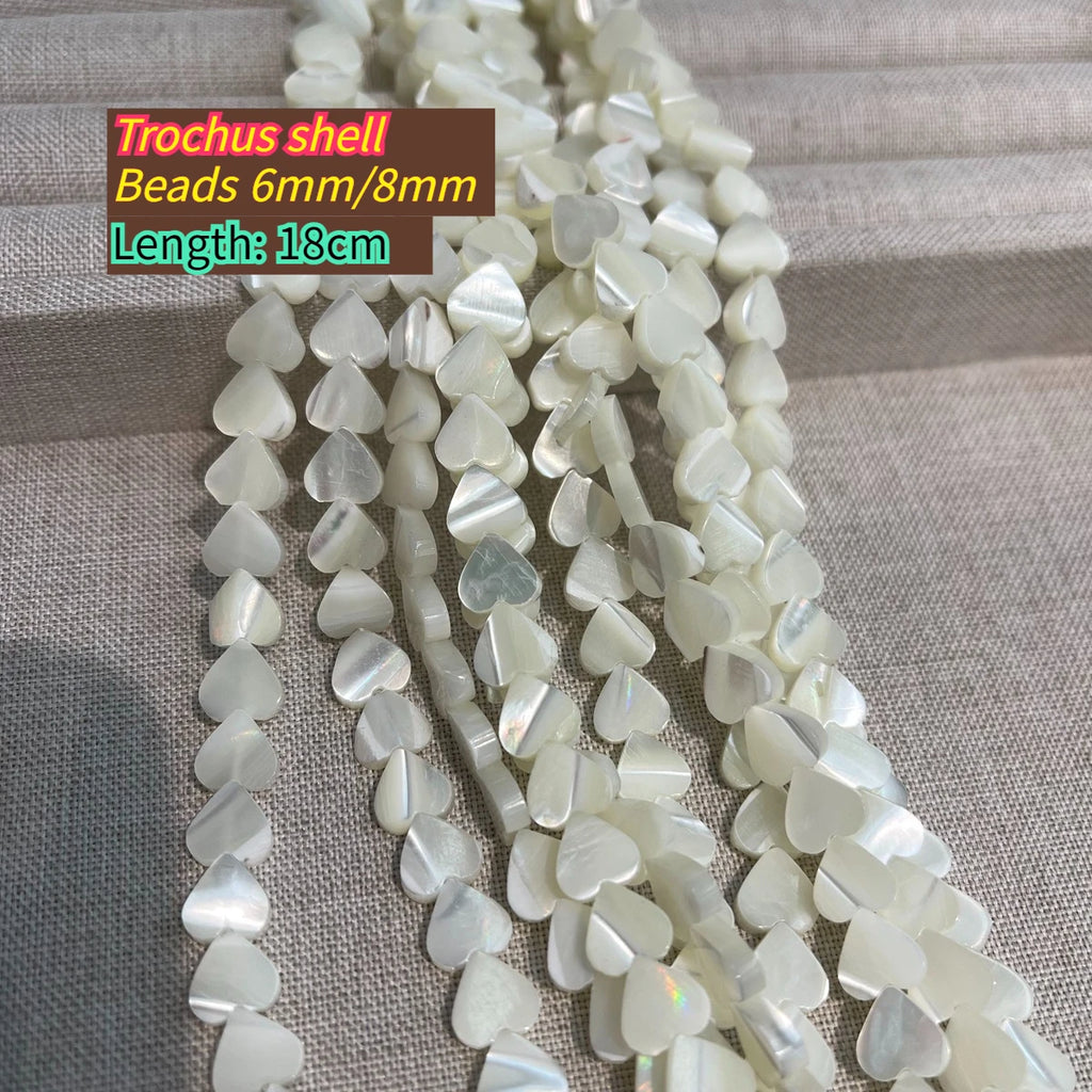 DIY Shell Isolation Beads Trochus Shell Gloss Beads For Jewelry Making DIY Necklace Bracelet Earrings Accessory Quake WHITE 8mm