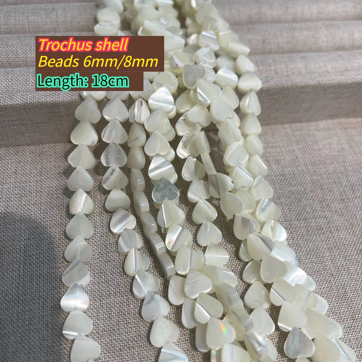 DIY Shell Isolation Beads Trochus Shell Gloss Beads For Jewelry Making DIY Necklace Bracelet Earrings Accessory Quake WHITE 8mm