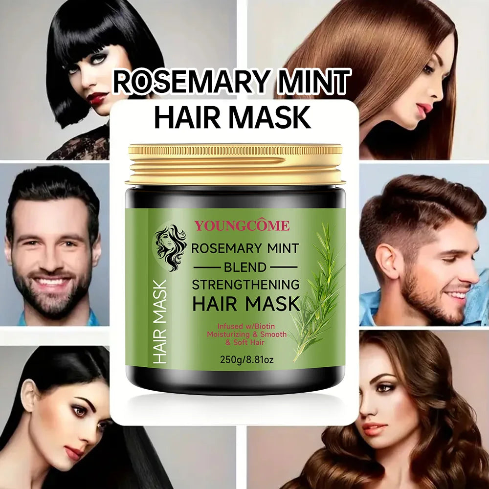 Repair Damage Frizz Tangles Anti Dryness Soft Smooth Shiny Moisturize Hair Scalp Care ,Rosemary Mint Strengthening Hair Cream,25 Quake