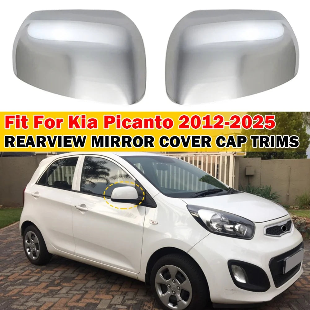 For Kia Picanto 2012 2013 2014 2015-2025 Car Sticker Rearview Side Mirror Cover Wing Cap Exterior Door Housing Trim Adhesive Quake Default Title