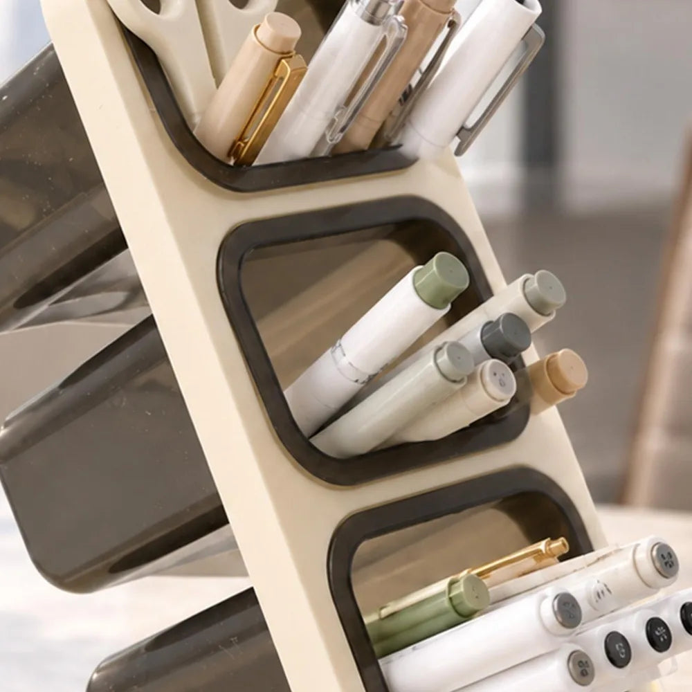 Three-layer Detachable Pen Holder Slanted Desktop Storage Box Student Office Stationery Organizer Large Capacity Storage Rack Quake