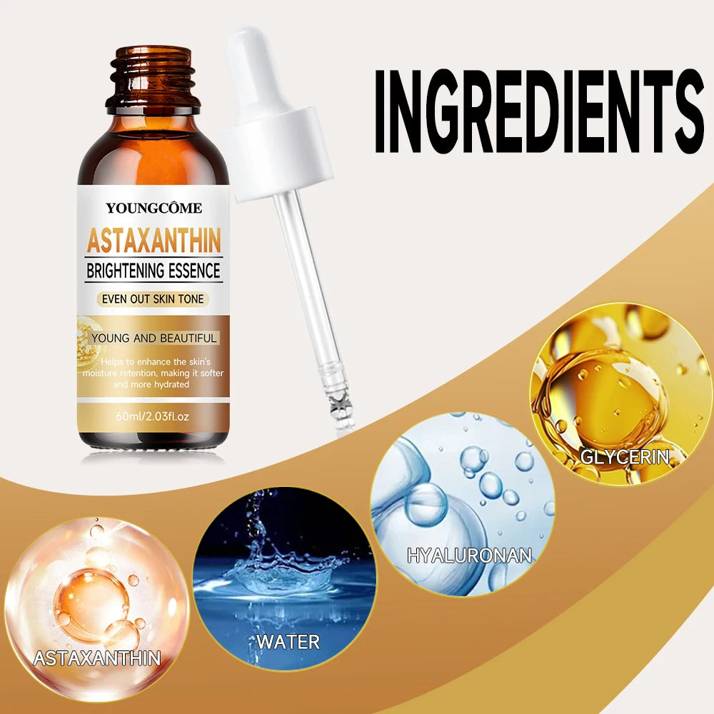 YOUNGCOME Astaxanthin firming and moisturizing essence,Smoothes wrinkles,Skin looks visibly younger 40ML/60ML Quake