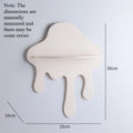 Art Cloud Shaped Wall Mount Shelf Creative Drip Wall Storage Rack Minimalist Home Decor Floating Display Shelf for Bedroom Quake Pure White