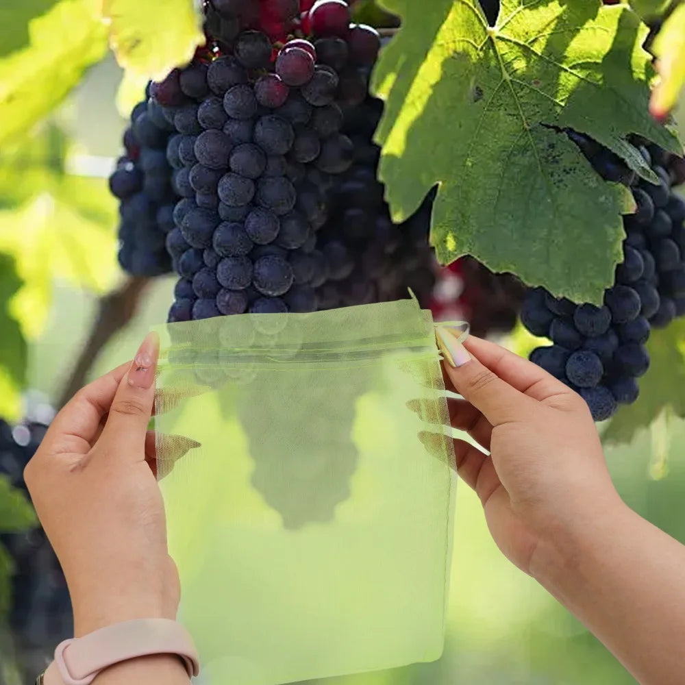 Fruit Protection Mesh Bags Reusable Insect Proof Drawstring Bags Pest Barrier Covers for Fruit Trees Plants Home Garden Supplies Quake