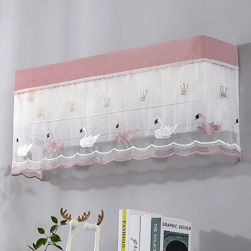 1Pcs Air Conditioner Dust Cover Anti-dust Wall Mounted Protector Air Conditioning Covers Washable Home Textil Protective Bags Quake 92cm pink