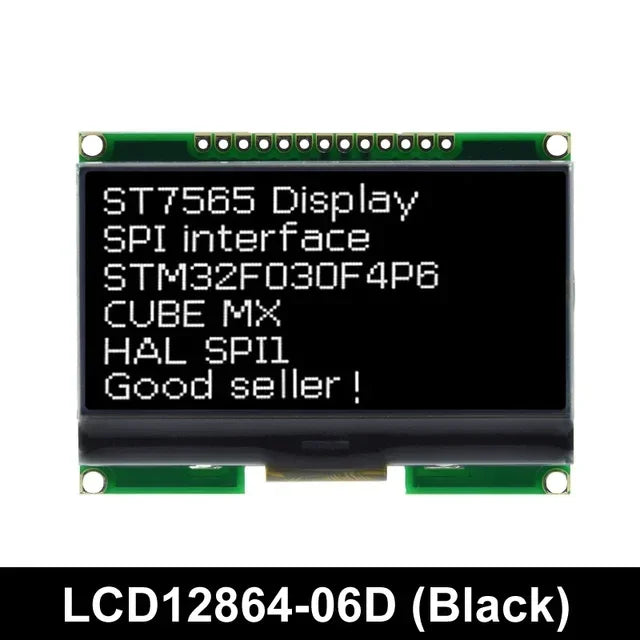 Lcd12864 12864-06D, 12864, LCD Module, COG, With Chinese Font, Dot Matrix Screen, SPI Interface Quake black