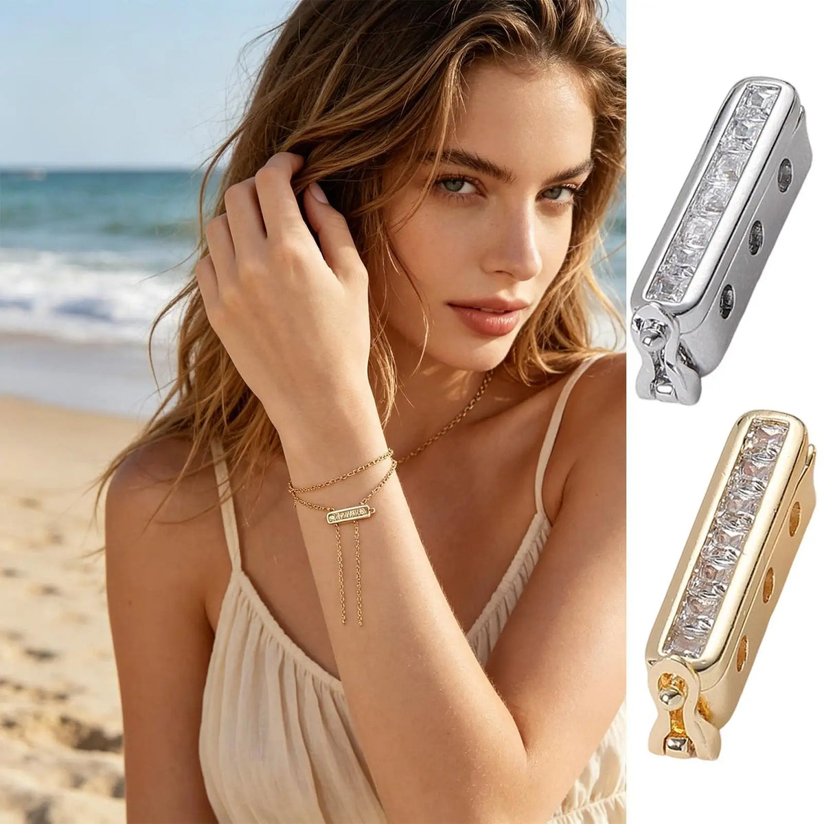 Metal Jewelry Necklace Shortener Clasp Adjuster Clip for Bracelet Travel Commuting Party Shopping Quake