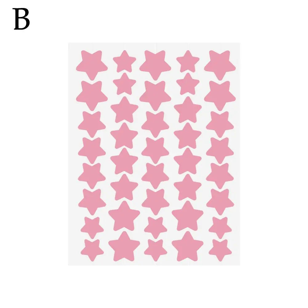 40 Counts Stars Shape Acne Pimple Patches Invisible Concealer Waterproof Blemish Spot Pimple Cover Stickers Face Beauty Skincare Quake pink CN