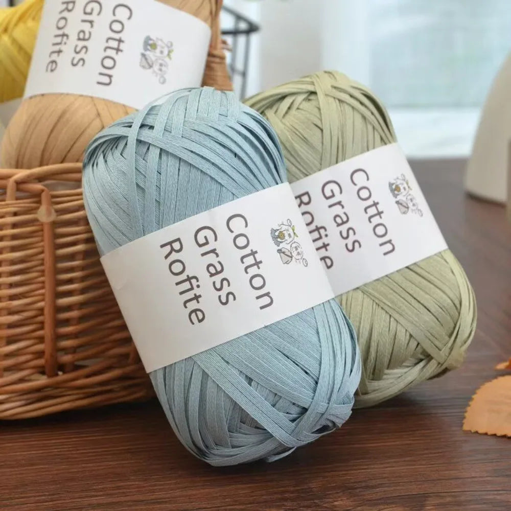 New Multicolour Rafia Yarn DIY Hand-Knitted Crocheting Paper Threads Gift Wrapping Rope Knitting Quake