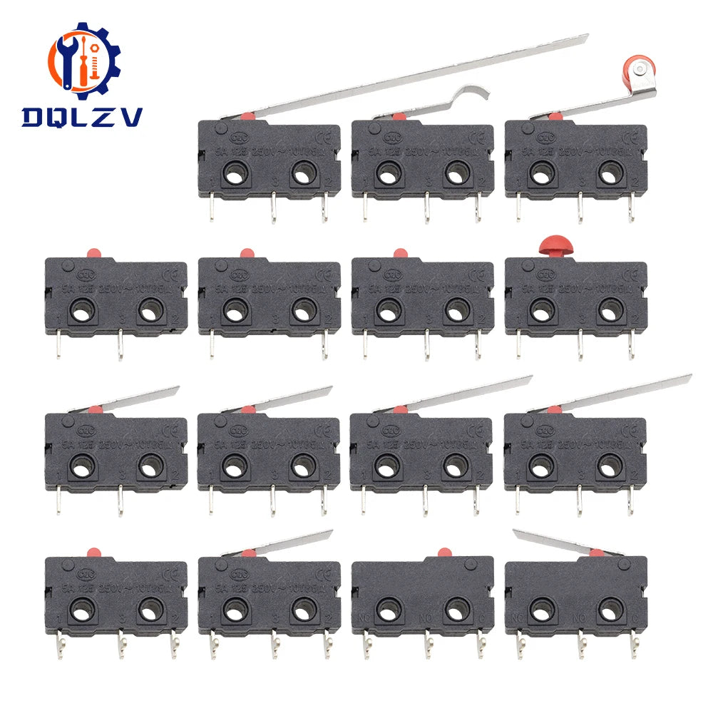5A 125V250V KW12 Travel Limit Switch KW11-3Z-2 With Handle 16mm Contact Button Micro switch KW12-N 2Pin/3Pin KW12-A NO/NC Quake