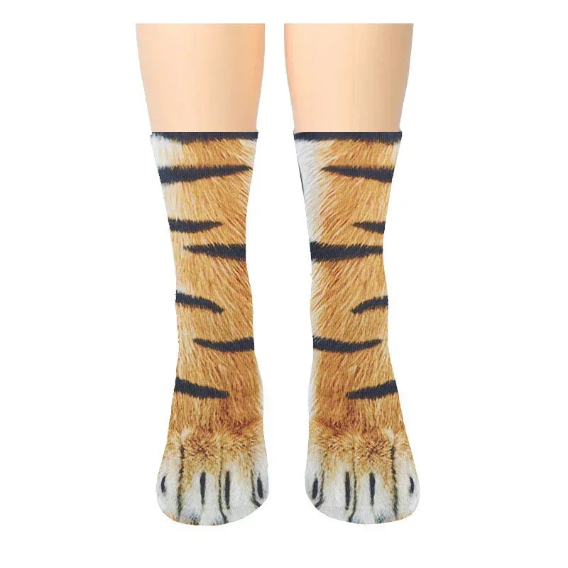 3D animal shaped socks with cute patterns and digital printing simulation fun home personalized socks Quake Tiger 40cm