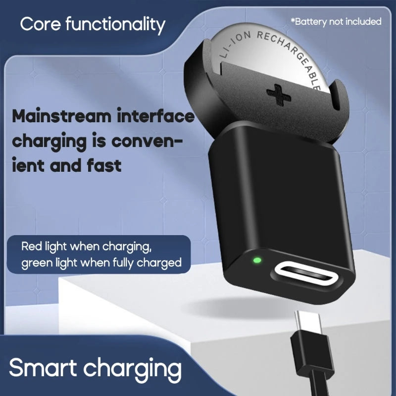 New For LIR2032 LIR1632 LIR2025 LIR2016 LIR2032H Batteries Long-Lasting Type-C Lithium Coin Charger Widely Charging Quake