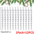 36/12PC Christmas Simulation Icing Bar Ornament Clear Icicles Xmas Tree Pendant Winter Party New Year Christmas Decor 10/13/15cm Quake 15cm -12PCS 3Pack (36PCS)