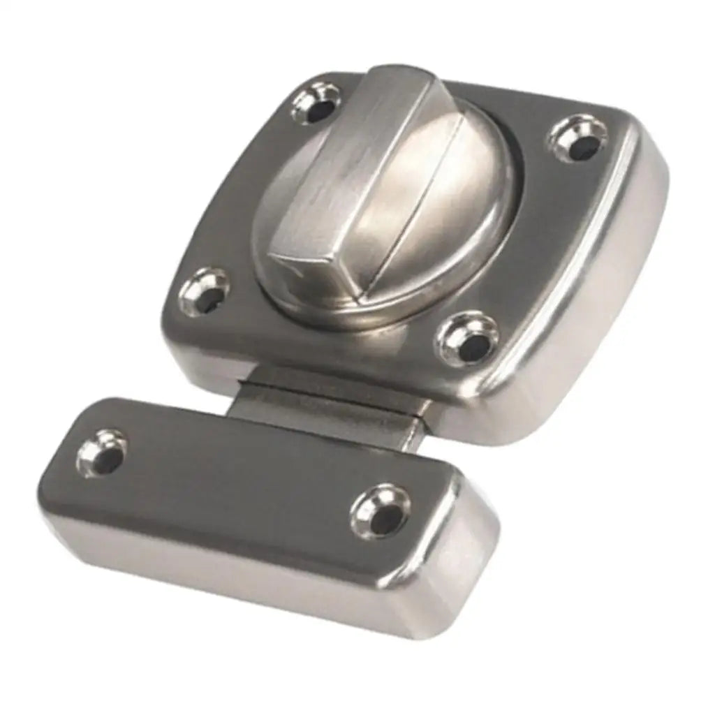 Security Door Bolt Zinc Alloy Rotate Latch Compact Durable Lock for Room Door Cabinet Window Safety Quake SizeLSilver