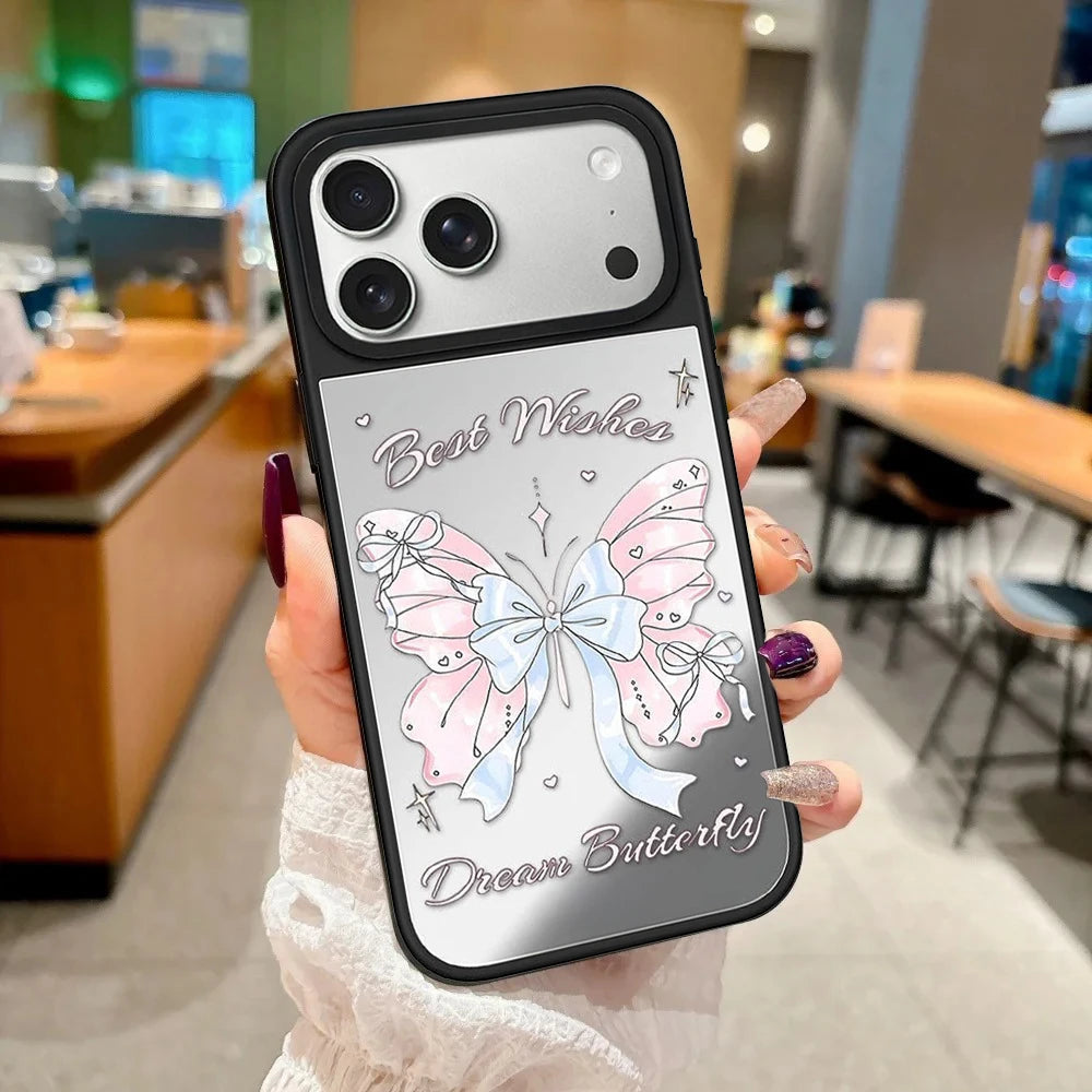 608317 Mirror Surface Magnetic Phone Case Cover for IPhone 13 14 15 16 17 18 Pro Max Case Multicolor Quake
