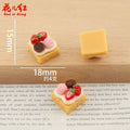 10pcs Simulation Food Heart Fruit Cream Cake Resin Cream Accessories DIY Jewelry Making Hair Clip Keychain For Desk Ornaments Quake strawberry