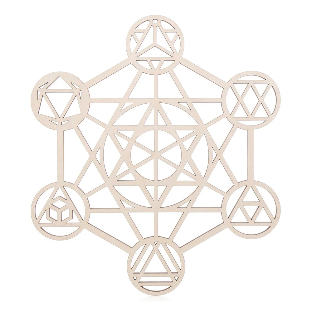 Wooden Wall Sign Flower of Life Shape Laser Cut Wood Wall Art Home Decor Handmade Coasters Craft Making Sacred Geometry Ornament Quake Style 3-30.5cm