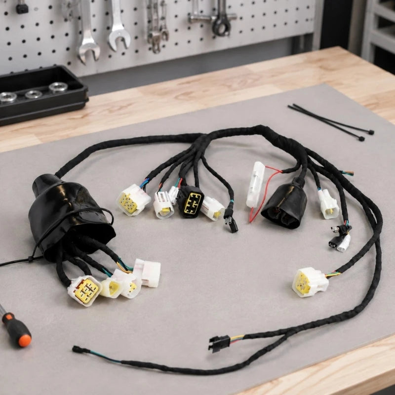 Full Wiring Harness Assembly for LBX 2022-2024 Electric Motorcycles, with Branched Attached Terminals for Installation H8WE Quake CN