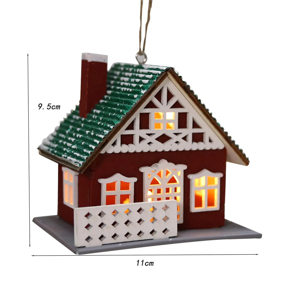 Mini Christmas Village House Wood LED Lighted Kids Toy Christmas Decorations for Bedroom Table Xmas Party Decor Home Decoration Quake