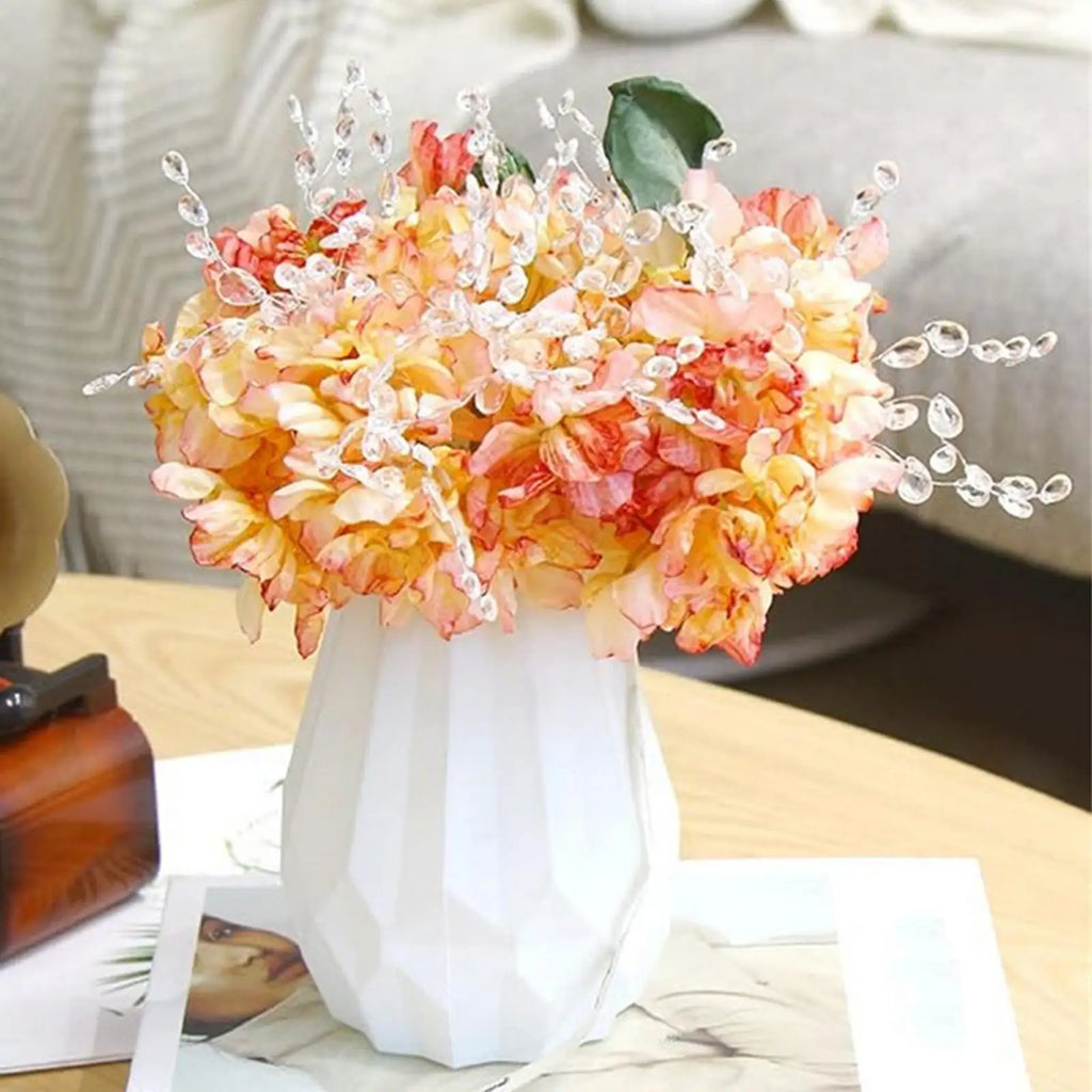 30 Pieces Acrylic Bead Flower Branches DIY Crafts Artificial Beaded Branches for Table Decorations Celebration Daily Use Wedding Quake