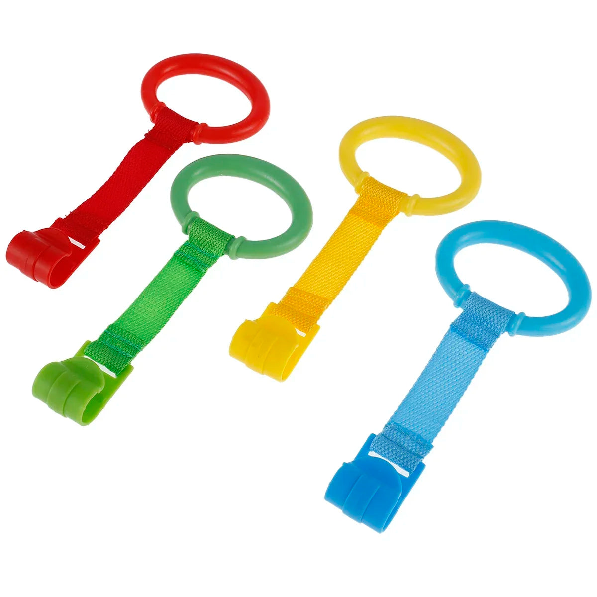 vvocci 4pcs Baby Crib Pull Rings for Walking Training Baby Cot Rings Walking Assistant Rings Stand up Ring Protection Ergonomic Quake