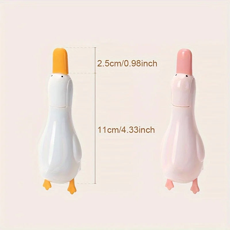2-in-1 Cute Duck Shaped Double-head Design Cleaning Clip Dust Stain Removal Shovel - Bathroom Cleaner Tool With Drainage Hole Quake