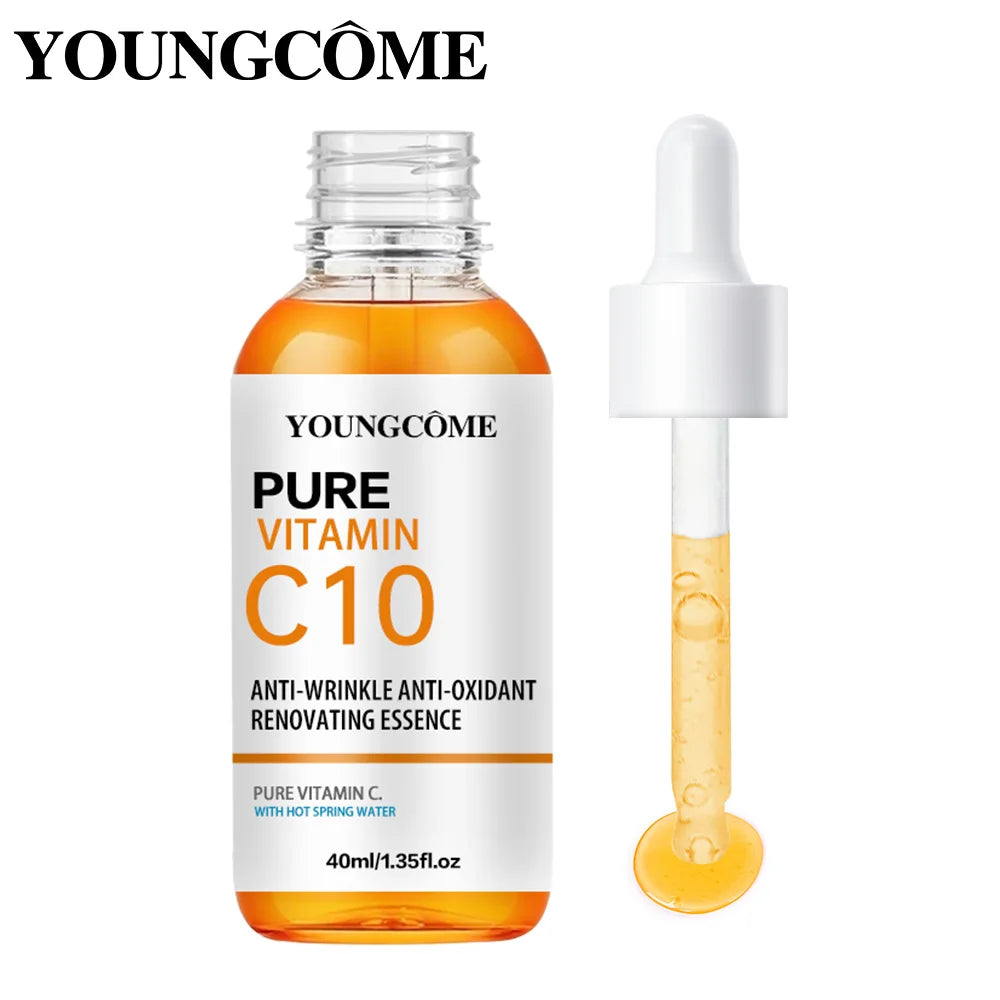 Vitamin C10 Whitening Serum Remove Freckles Dark Spots Face Essence Fade Melasma Melanin Brighten Repair Dull Skin Care Quake