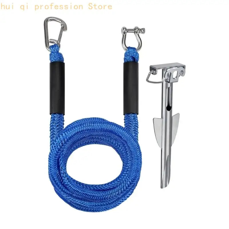 Near-Shore Mooring Rope with Beach Stake and Clip Ends Tie-Up Rope for Boats H8WE Quake H8WE5AG205118-BL-7 CN