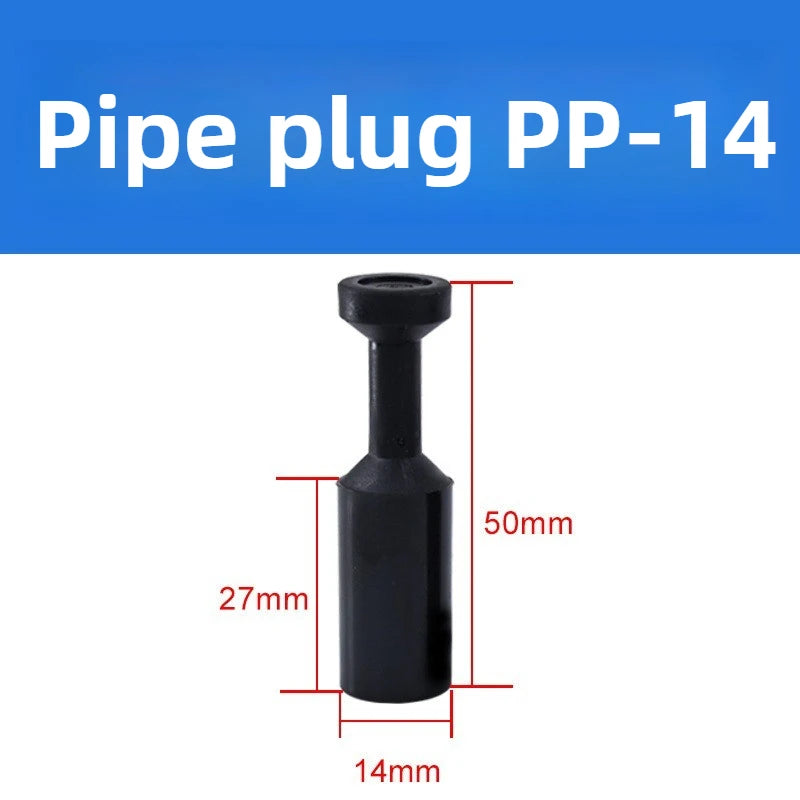 3/5 Pcs PP Pneumatic Connector Quick Plug Plastic Plug Pipe Plug PP 4mm 6mm 8mm 10mm 12mm 14mm 16MM Air Hose Sealing Connector Quake Black PP14 5PCS