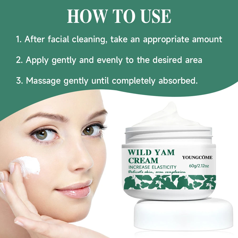 Wild Yam Cream with Yam ExtractTo Improve And Even Skin,Lifting Firming Cream Collagen Wrinkle Remover Face Cream for Whitening Quake