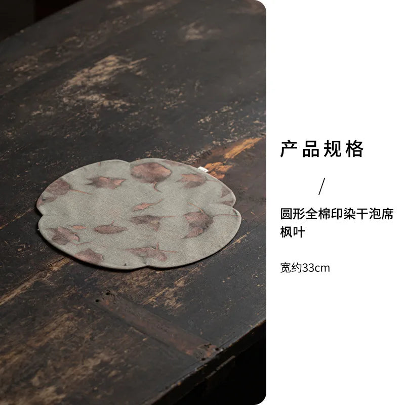 Chinese Round Tea Mat Zen Fabric Table Dry Tea Mat Kung Fu Tea Cup Accessories Waterproof Tea Mat Quake