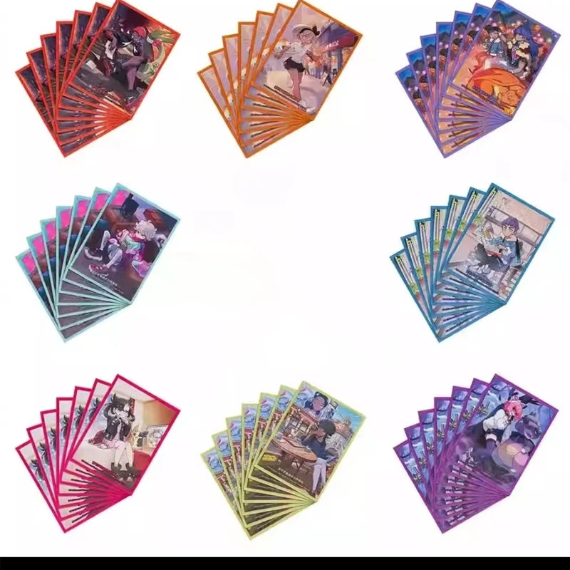 Genuine Pkm TCG Card Sleeves 64PCS Protective Set Nessa Marnie Design Glossy Finish Trading Card Game Accessories Collector Gift Quake