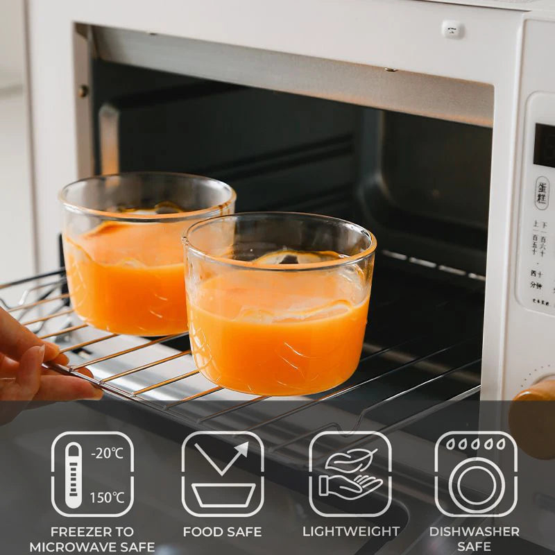 YWDL 190/335ml Clear Glass Dessert Bowl Set Heat Resistant Jelly Pudding Cup Mousse Ice Cream Mould Dipping Dish Condiment Bowl Quake