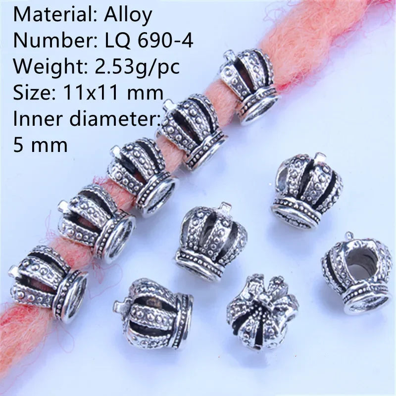 5pcs Hair Dreadlock Jewelry Hair Little Braids Decoration Beaded Bead Wig Headdress Hair Accessories Styling Tool Braiders Stuff Quake LQ690-4