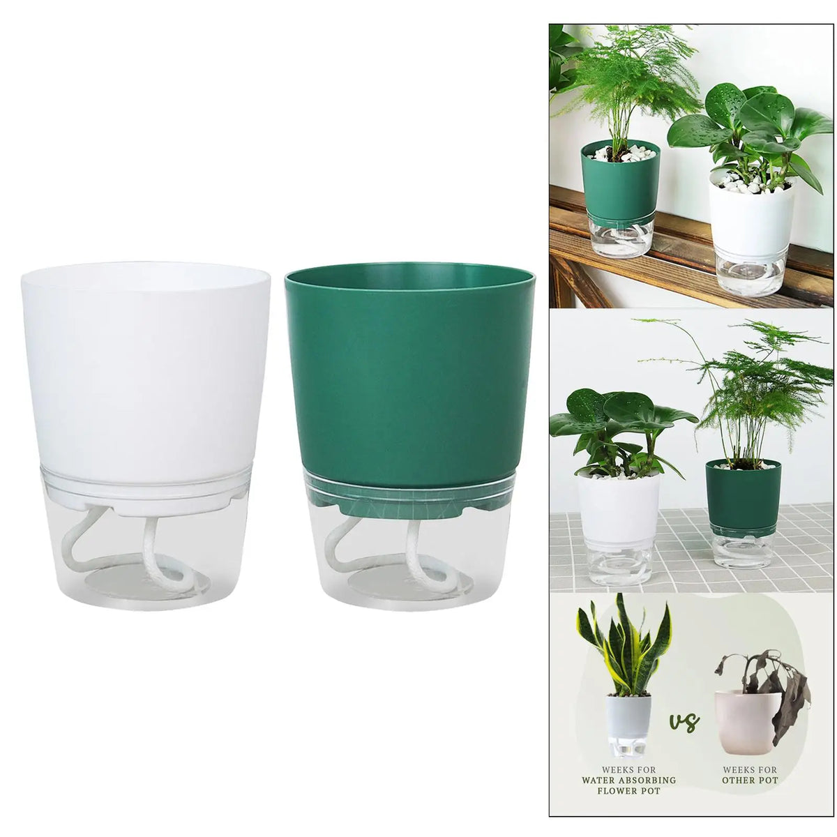 Automatic Plant Pot Self Watering Planter Small Flower Pot Plastic Resin Quake