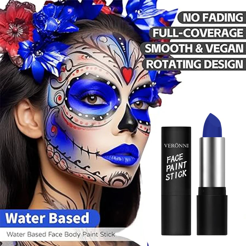 6 Colors Face Body Paint Stick Cream Eyeblack Tube Body Painting Blendable Sticks For Halloween Cosplay Joker Face Paint Makeup Quake